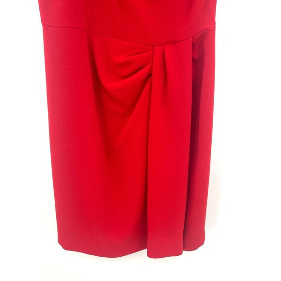 L.K.Bennett Red Ruched Side Short Dress Women's Size 6 - Picture 3 of 6
